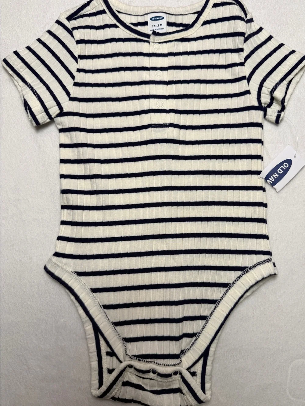 NWT Old Navy Blue & White Stripe Bodysuit & Old Navy Denim Jeggings 12-18M